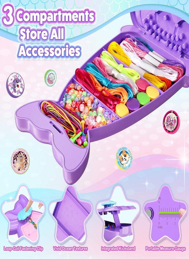 Euclidean Cube 2-in-1 Friendship Bracelet Making Kit, Arts and Crafts for Girls Ages 8-12, Jewelry Making Kit＆DIY Travel Activity Toys Set, Christmas Birthday Gifts for 6 7 8 9 10 11 12 Year Old Teen Girls (Purple) - Image 3
